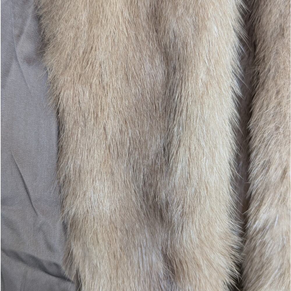 Vintage I. Magnin Genuine Mink Fur Capelet Jacket Cool Beige - Picture 11 of 12